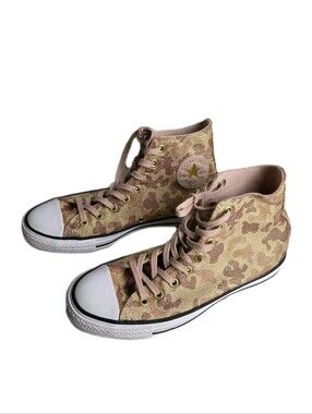 CONVERSE Chuck Taylor All Star HIGH TOP Brown Camo Glitter WOMENS 9 (559837F)
